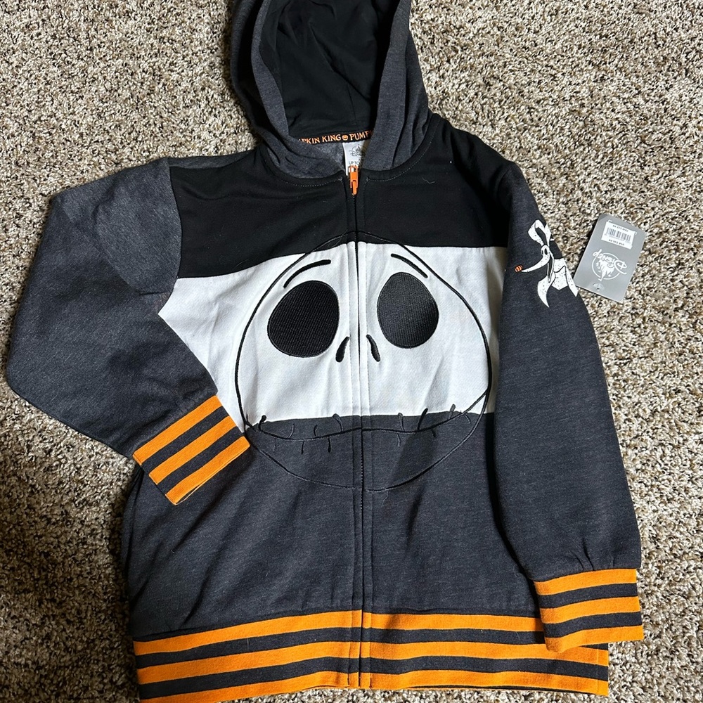 Kids zip up Hoodie with Jack Skellington Design